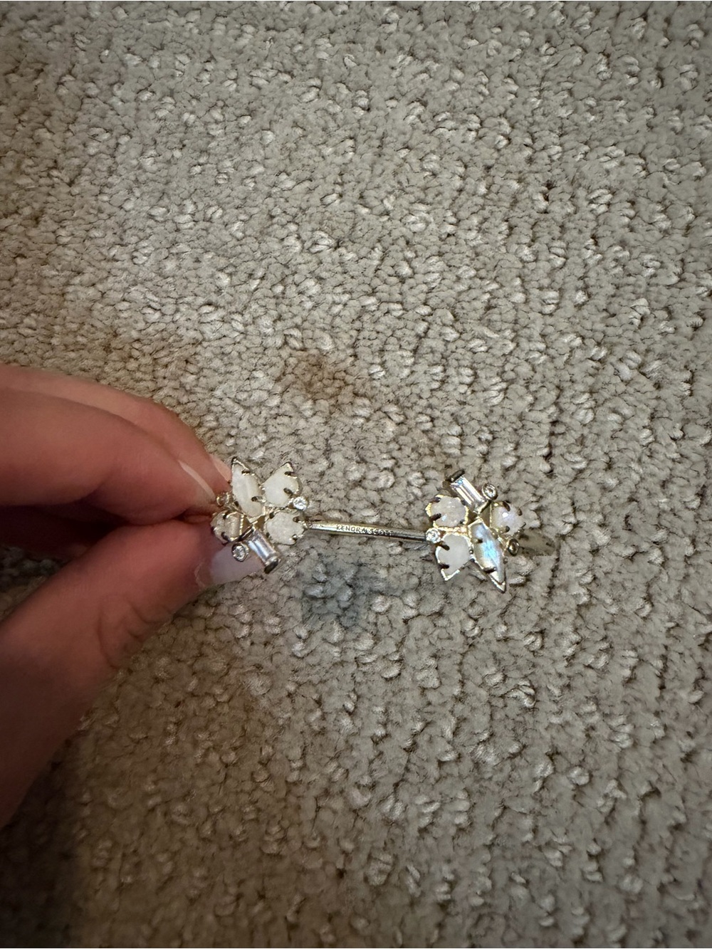 Kendra Scott Gold-Tone White Crystal Floral Bracelet
